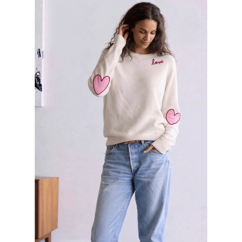 NWT Kerri Rosenthal hearts Patchwork Pullover Sweater, $365 Small